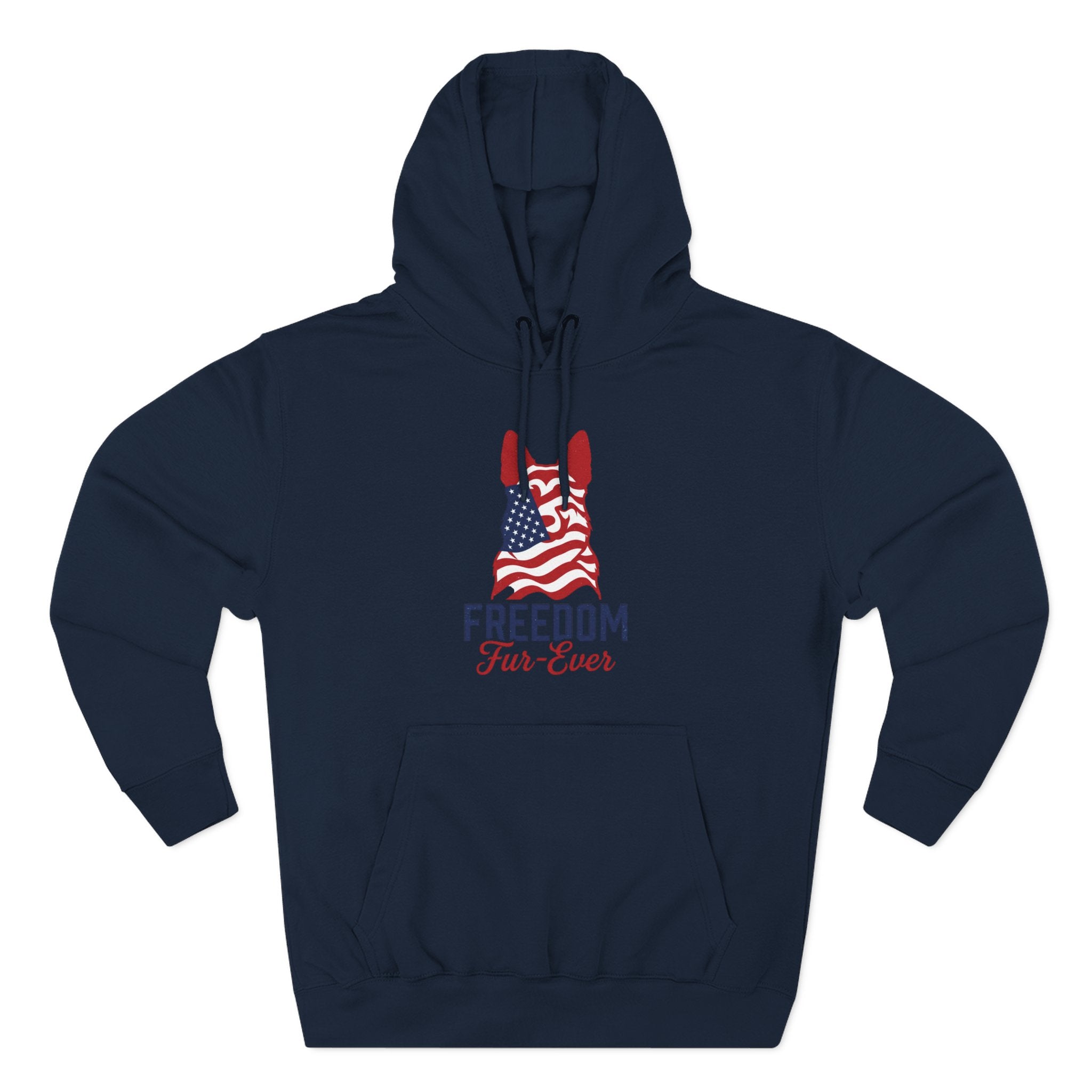 Freedom Fur-ever Hoodie — Patriotic Dog Paw Print Fleece Hoodie