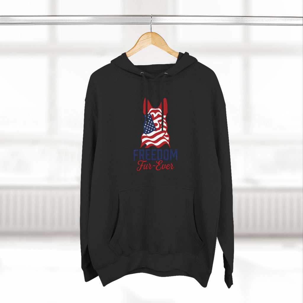 Freedom Fur-ever Hoodie — Patriotic Dog Paw Print Fleece Hoodie