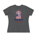 Freedom Fur-Ever Dog T‑Shirt — Patriotic American Flag Puppy Tee for Women