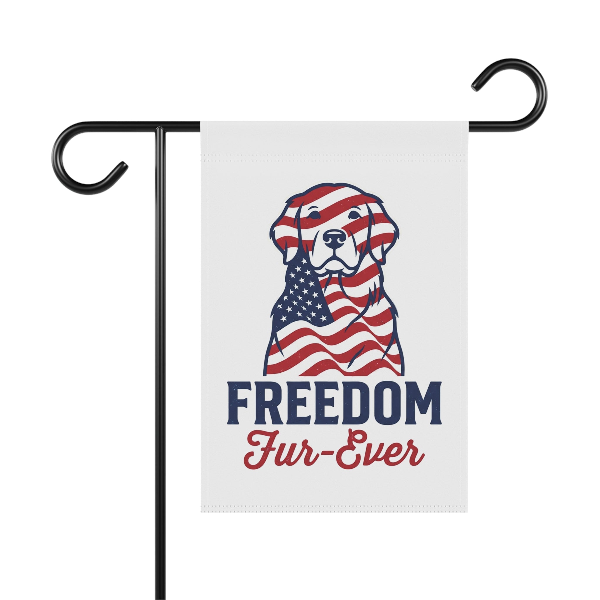 Patriotic Dog Garden Flag - "Freedom Fur-Ever" Garden Banner