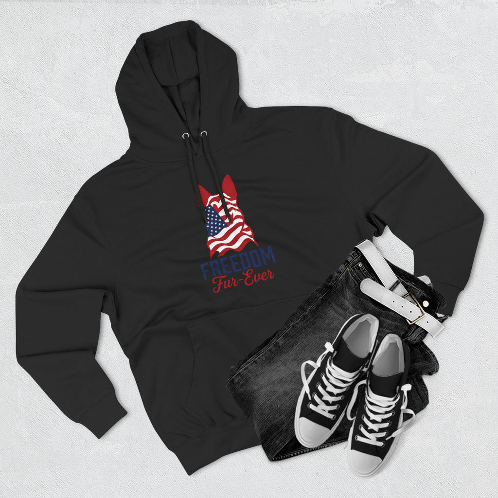 Freedom Fur-ever Hoodie — Patriotic Dog Paw Print Fleece Hoodie