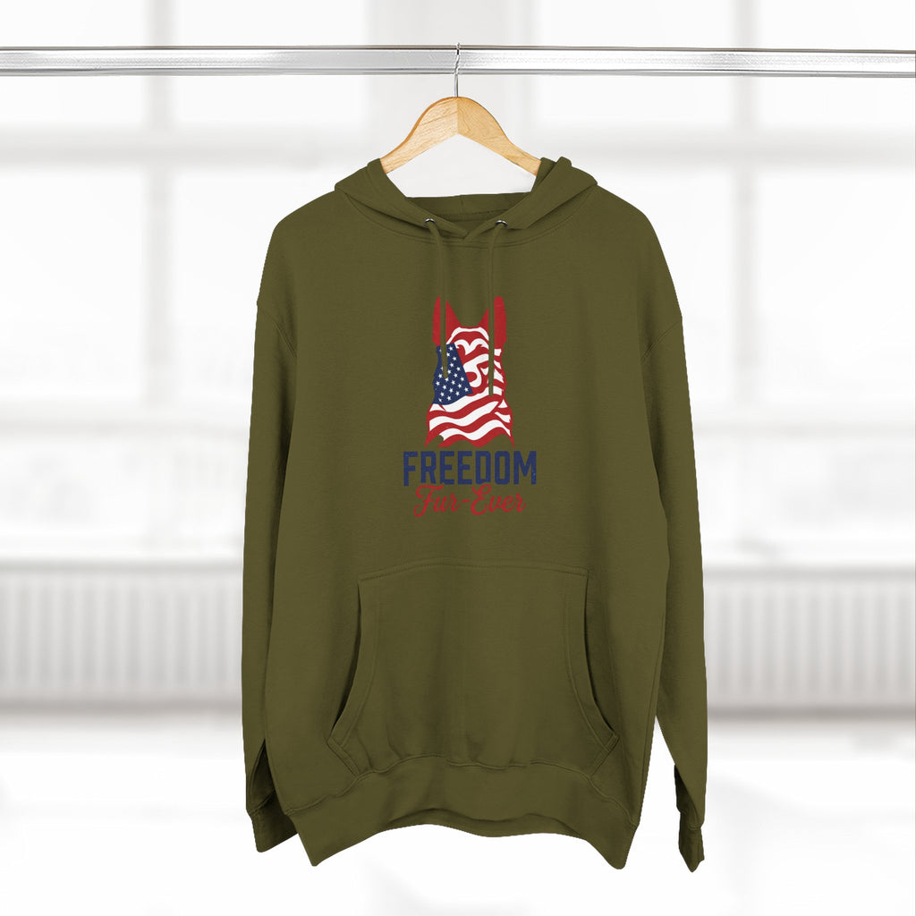 Freedom Fur-ever Hoodie — Patriotic Dog Paw Print Fleece Hoodie