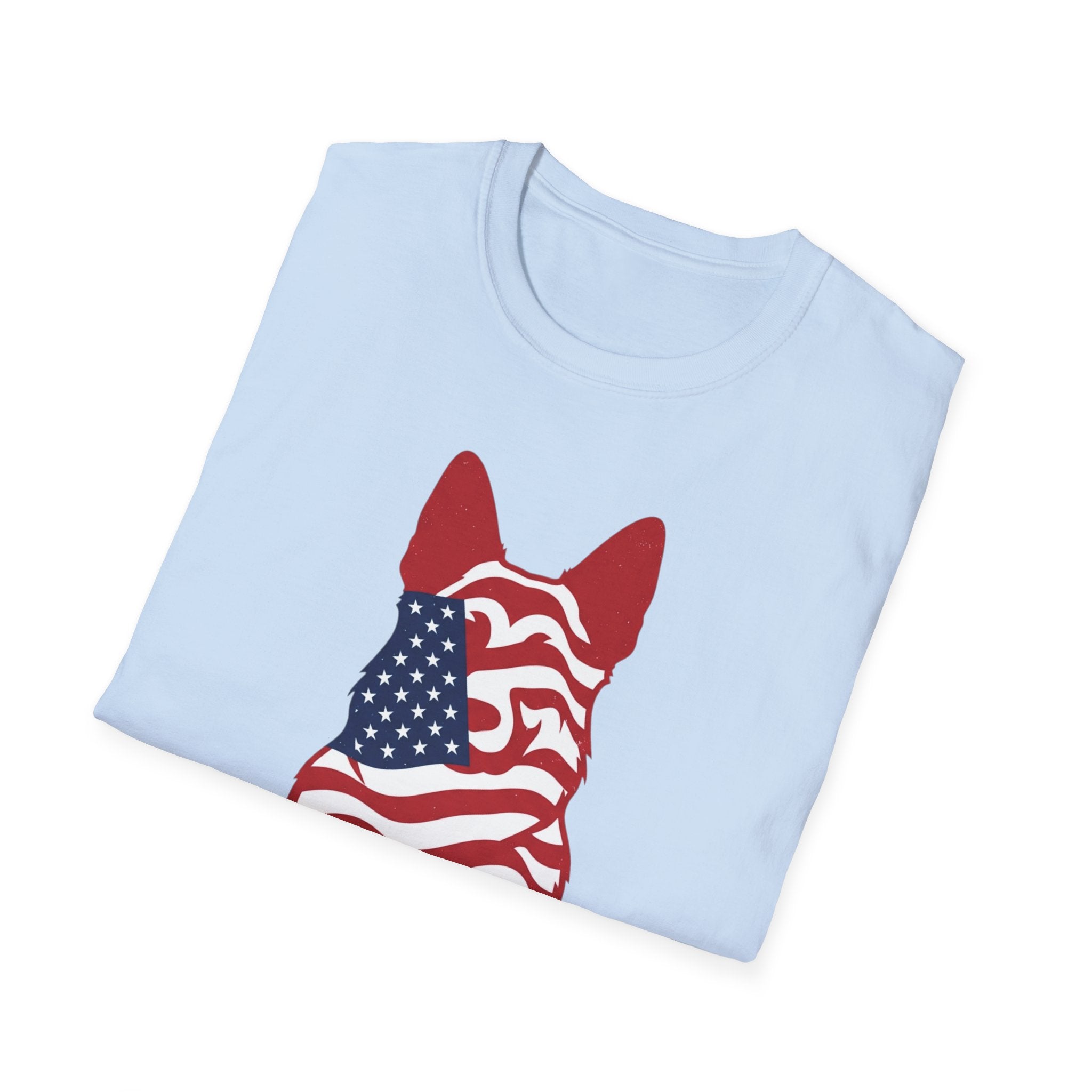 Freedom Fur-Ever Graphic T-Shirt — American Flag Dog Silhouette