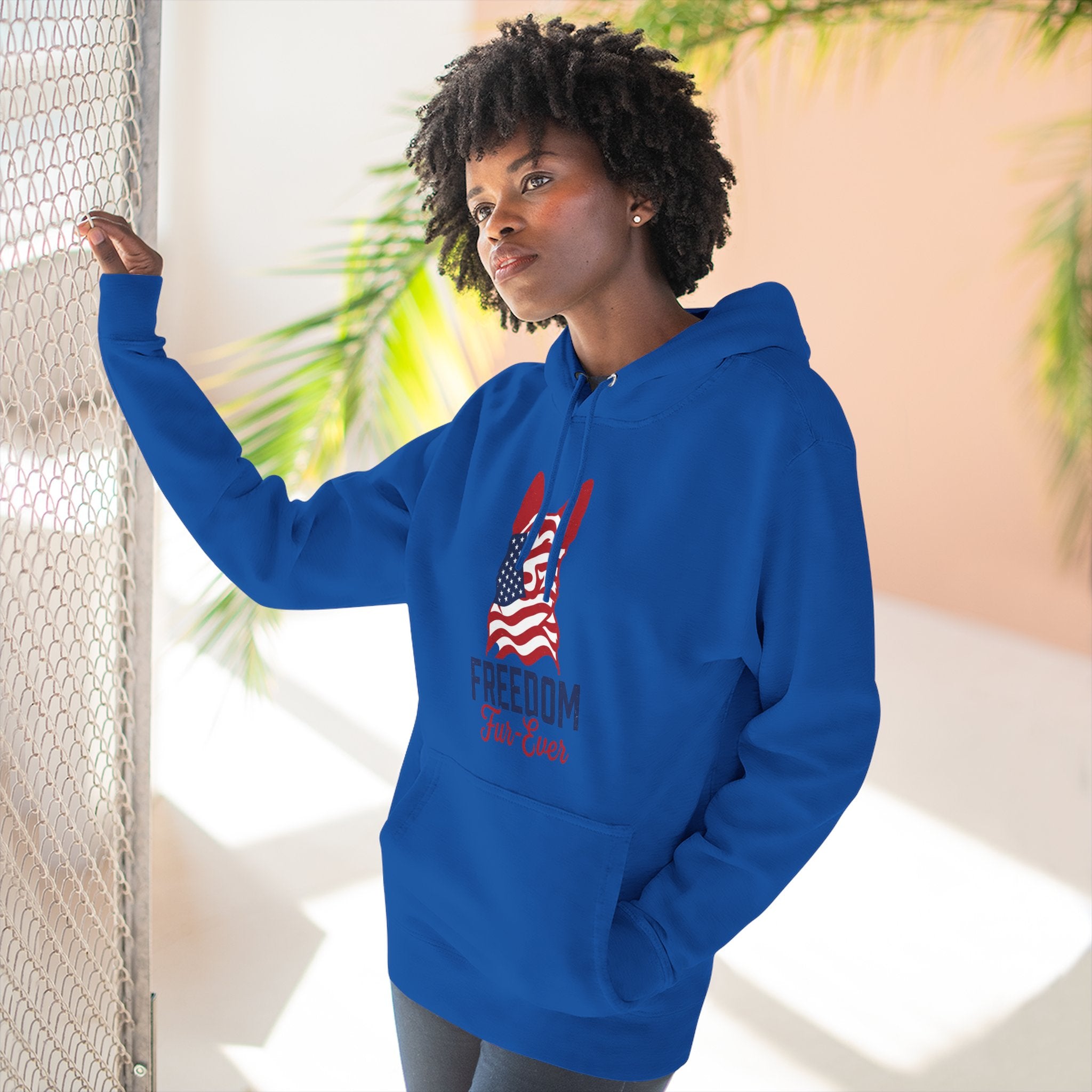 Freedom Fur-ever Hoodie — Patriotic Dog Paw Print Fleece Hoodie