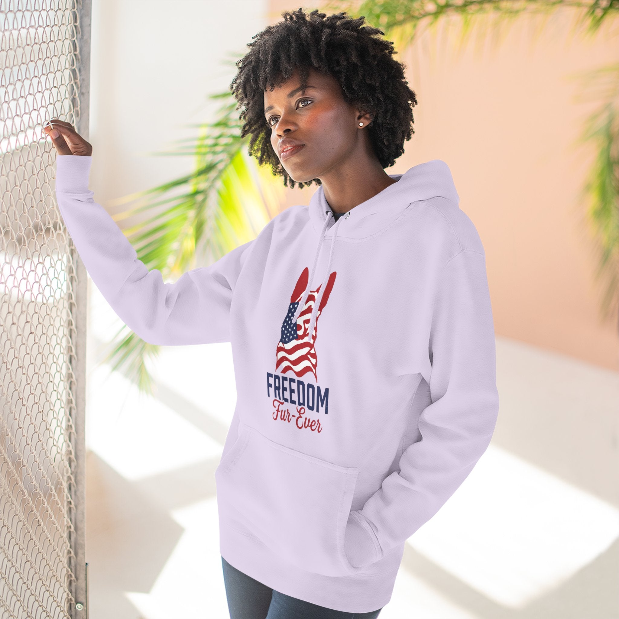 Freedom Fur-ever Hoodie — Patriotic Dog Paw Print Fleece Hoodie