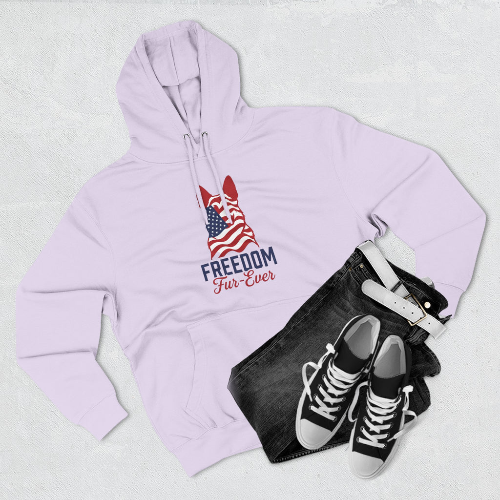 Freedom Fur-ever Hoodie — Patriotic Dog Paw Print Fleece Hoodie