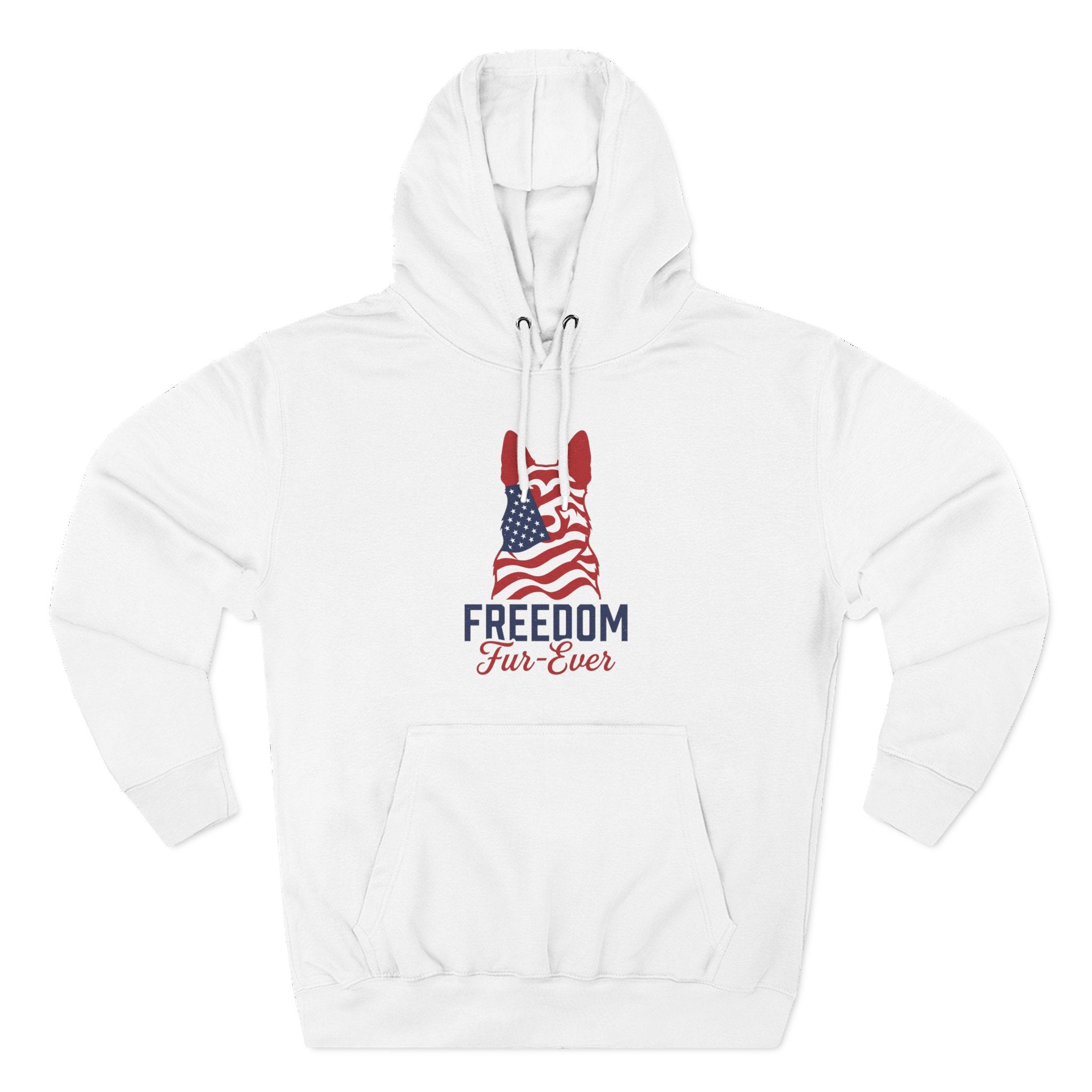 Freedom Fur-ever Hoodie — Patriotic Dog Paw Print Fleece Hoodie