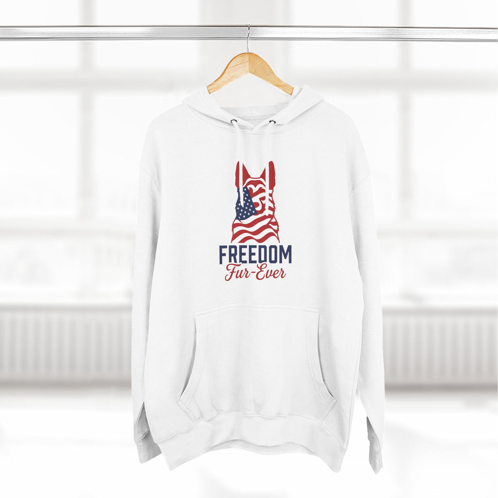 Freedom Fur-ever Hoodie — Patriotic Dog Paw Print Fleece Hoodie