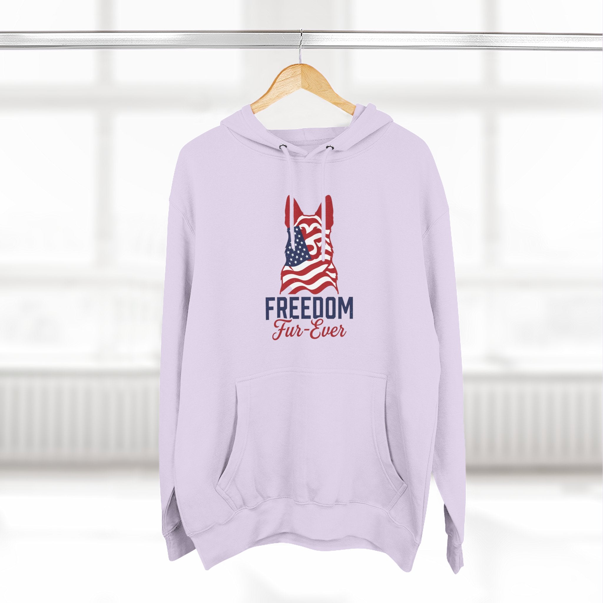 Freedom Fur-ever Hoodie — Patriotic Dog Paw Print Fleece Hoodie