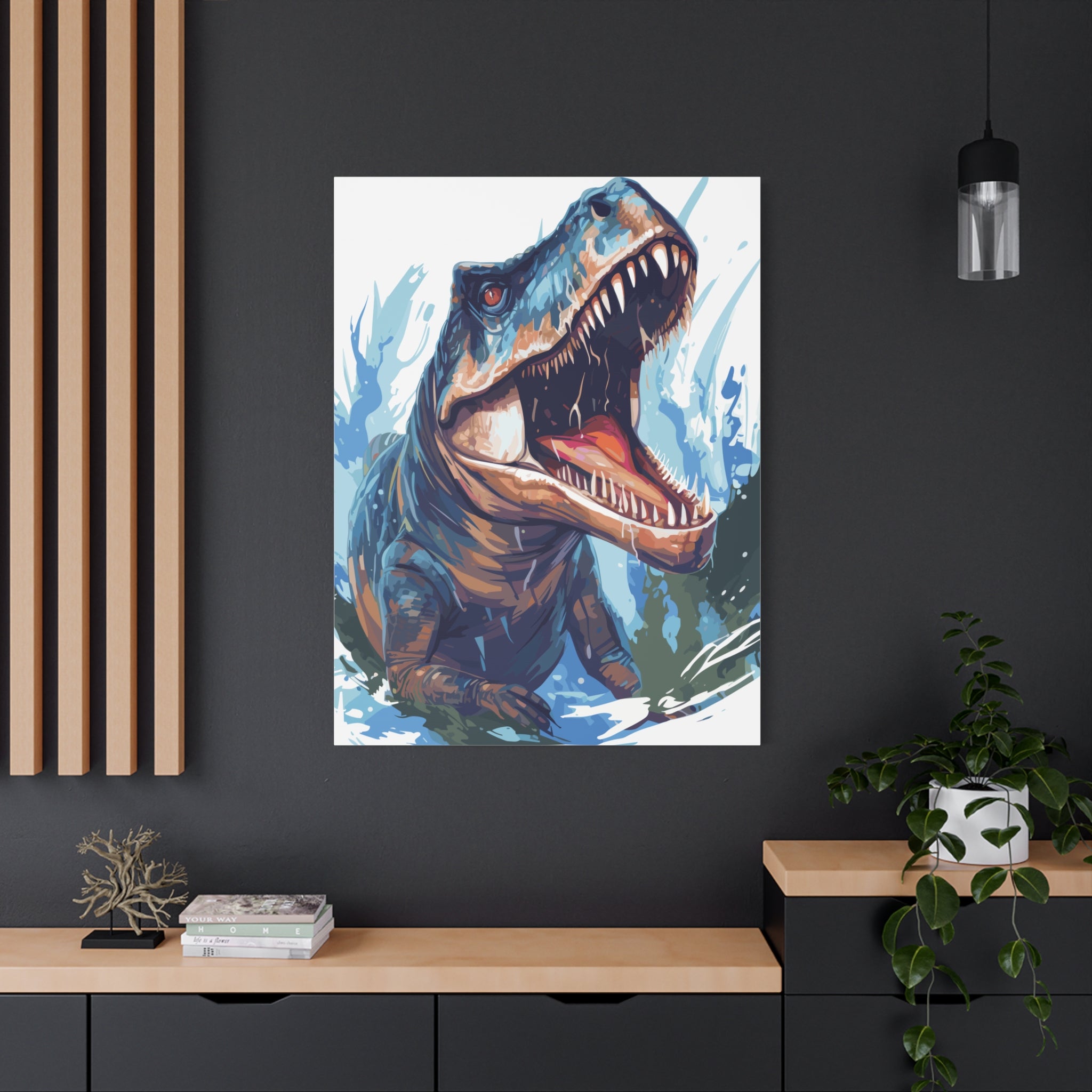 T-Rex Roar Matte Canvas Print