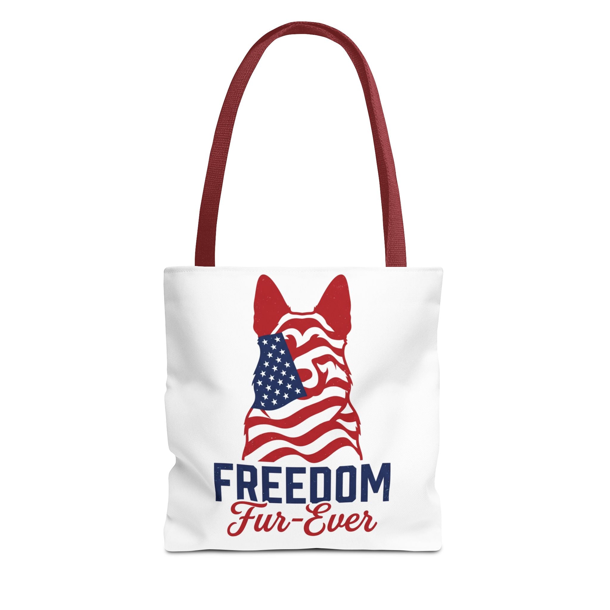 Patriotic Dog Tote — "Freedom Fur-Ever" USA Flag Canvas Bag