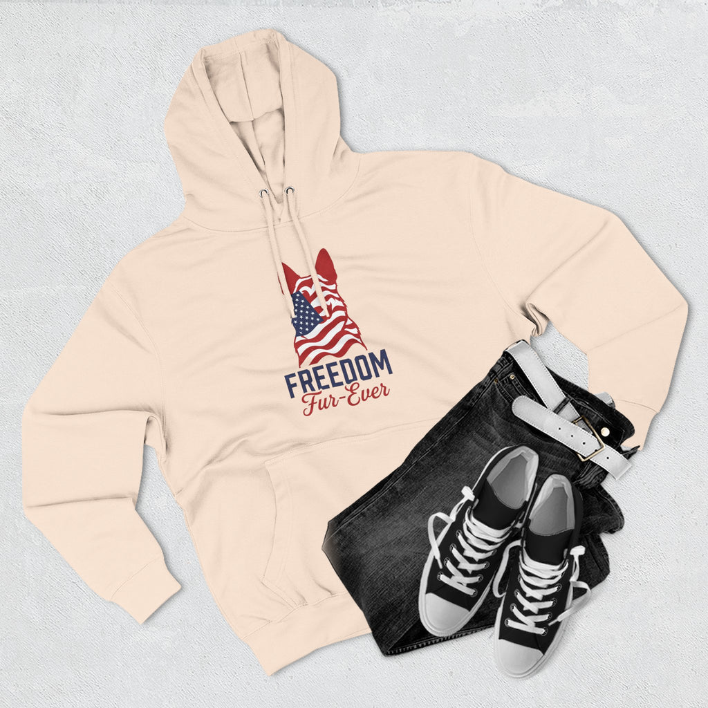 Freedom Fur-ever Hoodie — Patriotic Dog Paw Print Fleece Hoodie