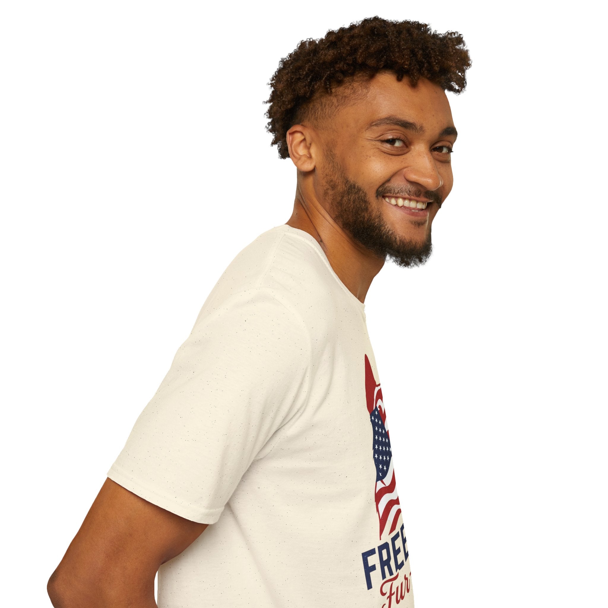 Freedom Fur-Ever Graphic T-Shirt — American Flag Dog Silhouette