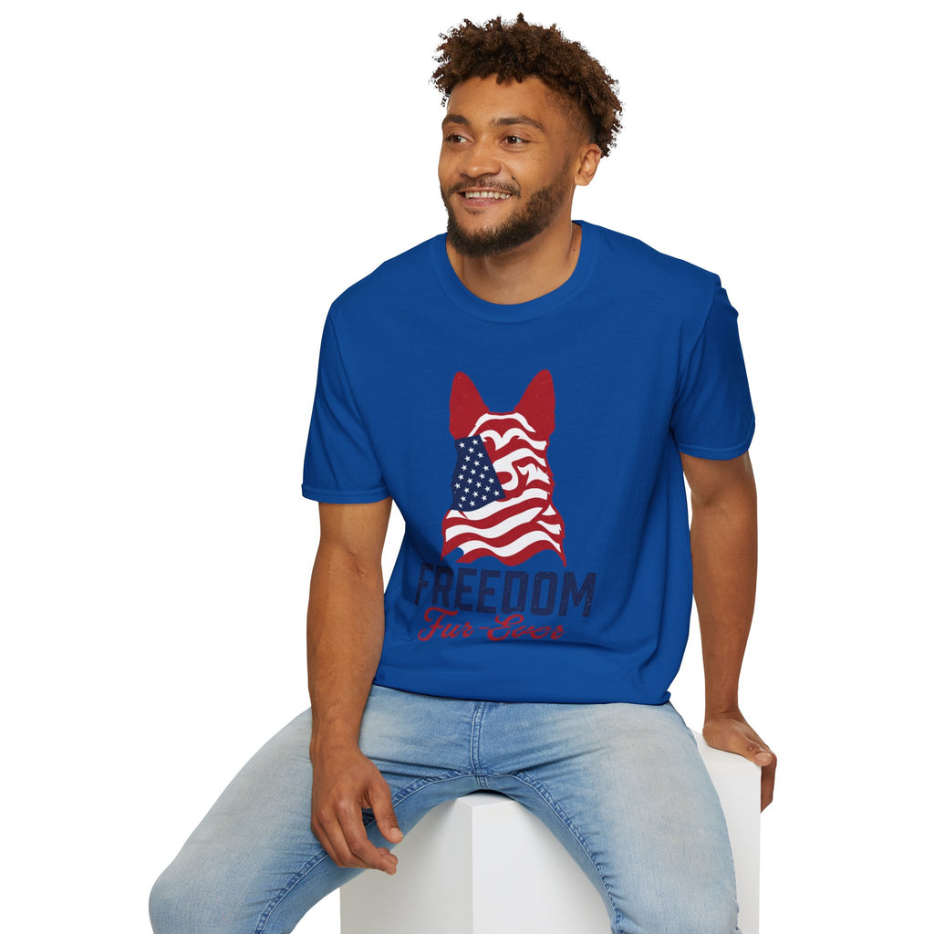 Freedom Fur-Ever Graphic T-Shirt — American Flag Dog Silhouette