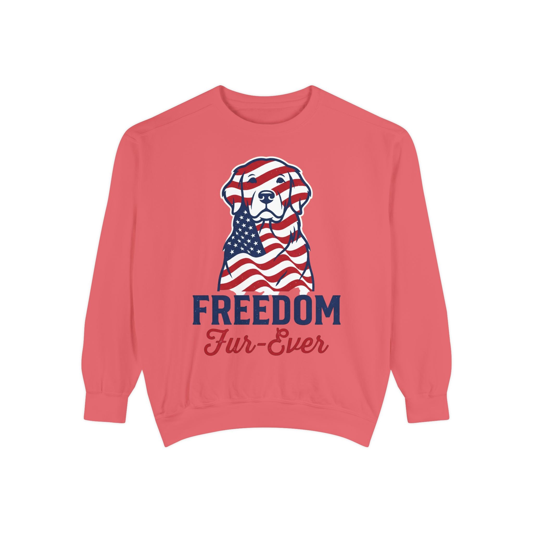 Freedom Fur-Ever Sweatshirt — Patriotic American Flag Dog Crewneck