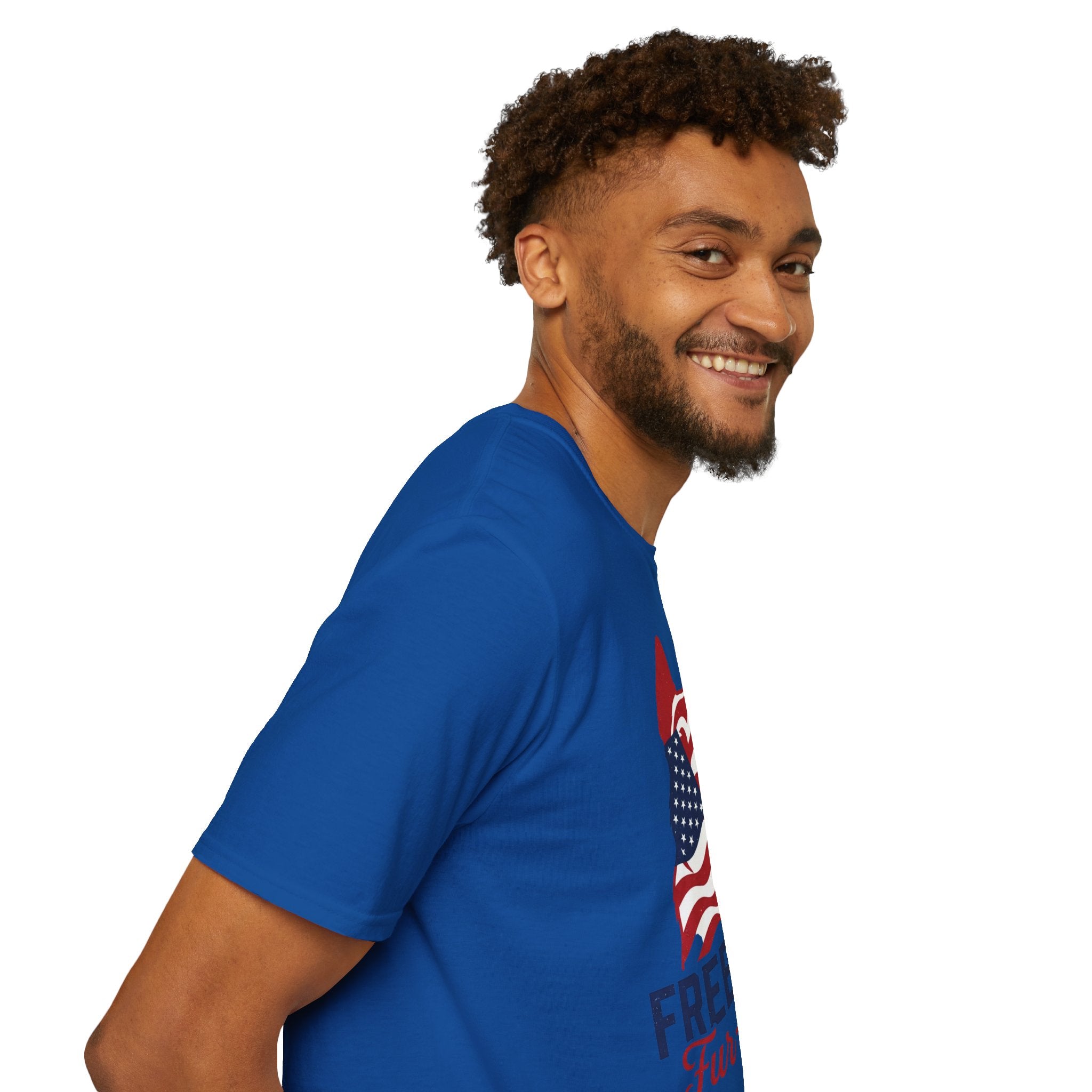 Freedom Fur-Ever Graphic T-Shirt — American Flag Dog Silhouette