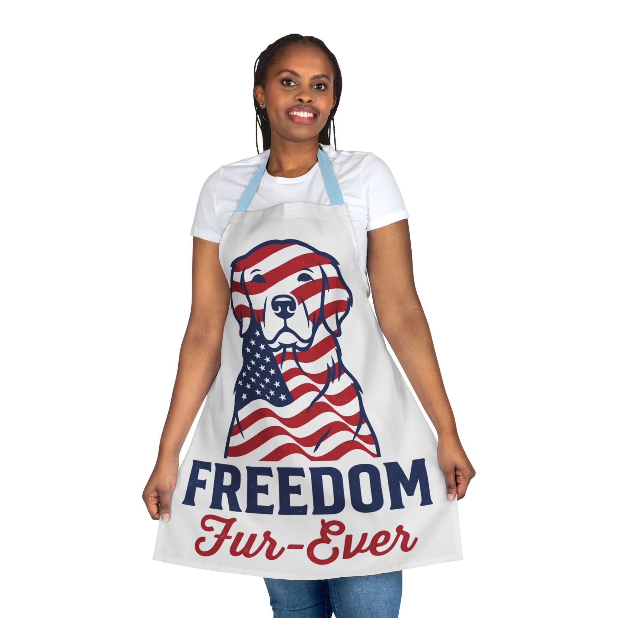 Patriotic Dog Apron — "Freedom Fur-Ever" 4th of July BBQ Cooking Apron