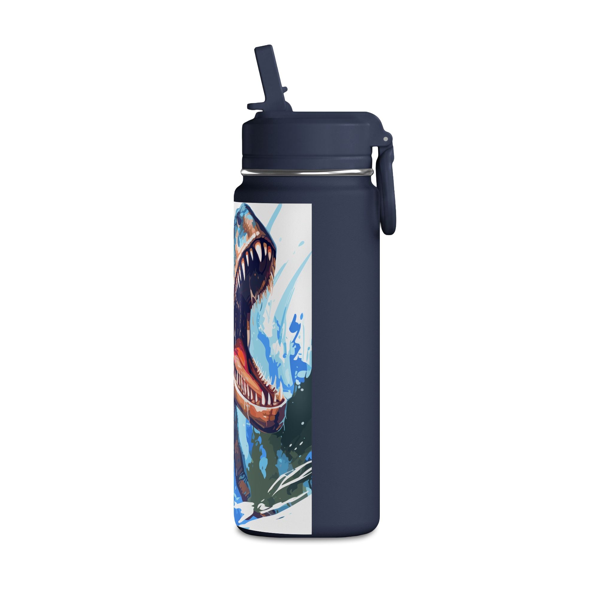 T-Rex Water Bottle — 20oz Dinosaur Sports Bottle with Straw