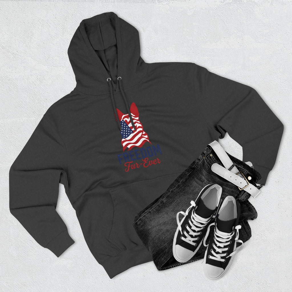Freedom Fur-ever Hoodie — Patriotic Dog Paw Print Fleece Hoodie