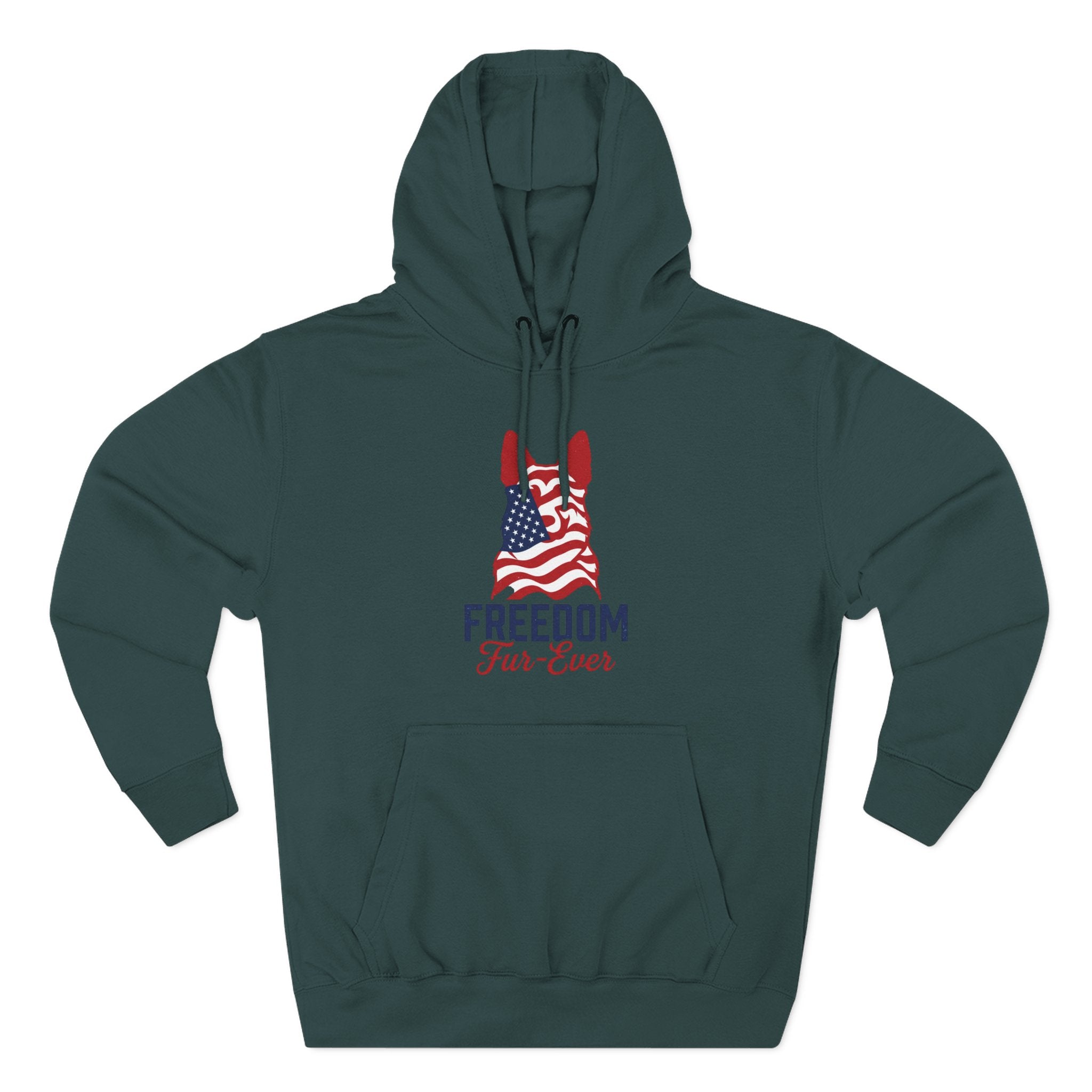 Freedom Fur-ever Hoodie — Patriotic Dog Paw Print Fleece Hoodie