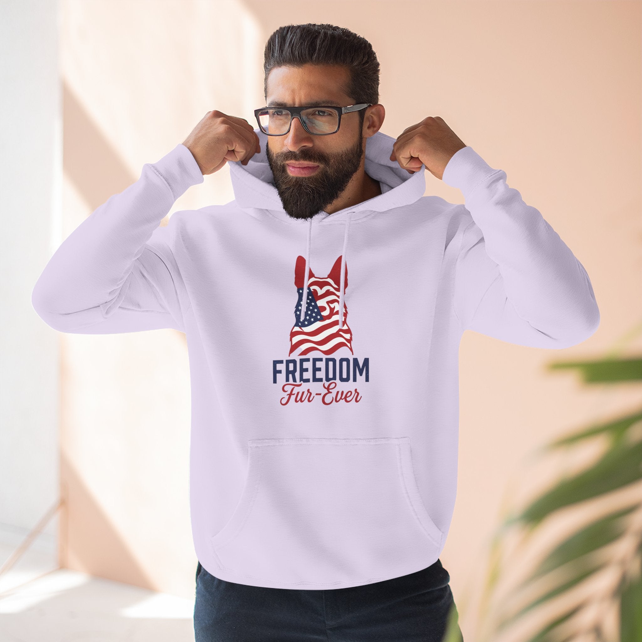 Freedom Fur-ever Hoodie — Patriotic Dog Paw Print Fleece Hoodie