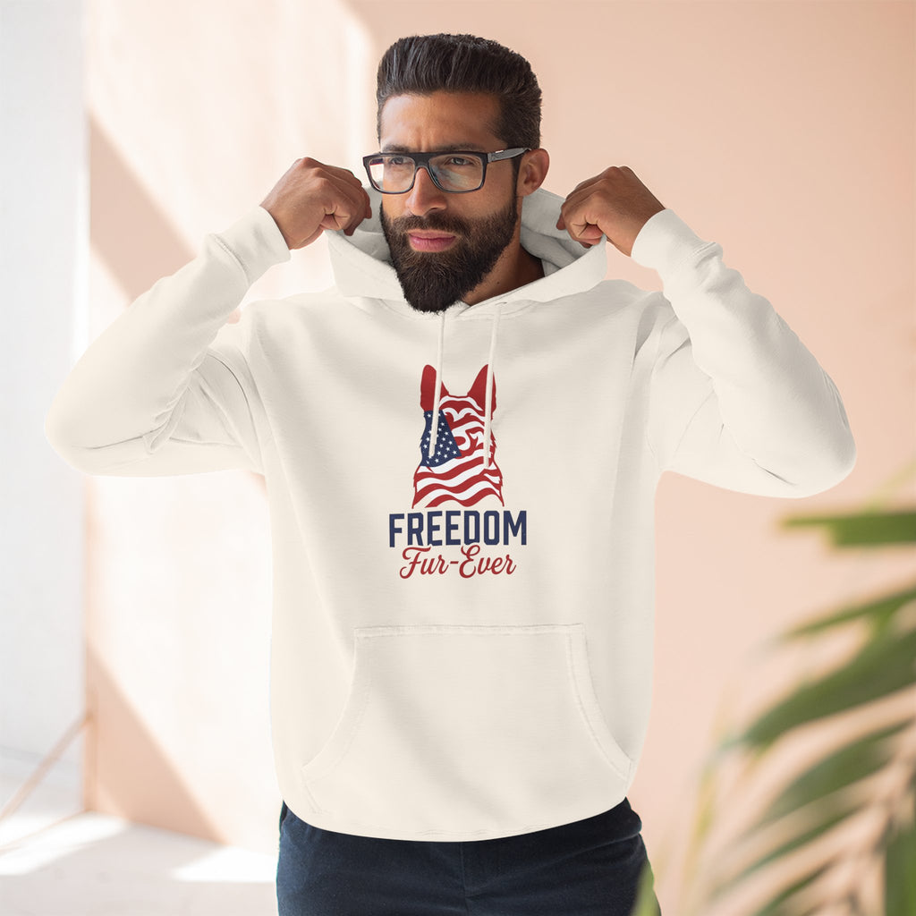 Freedom Fur-ever Hoodie — Patriotic Dog Paw Print Fleece Hoodie
