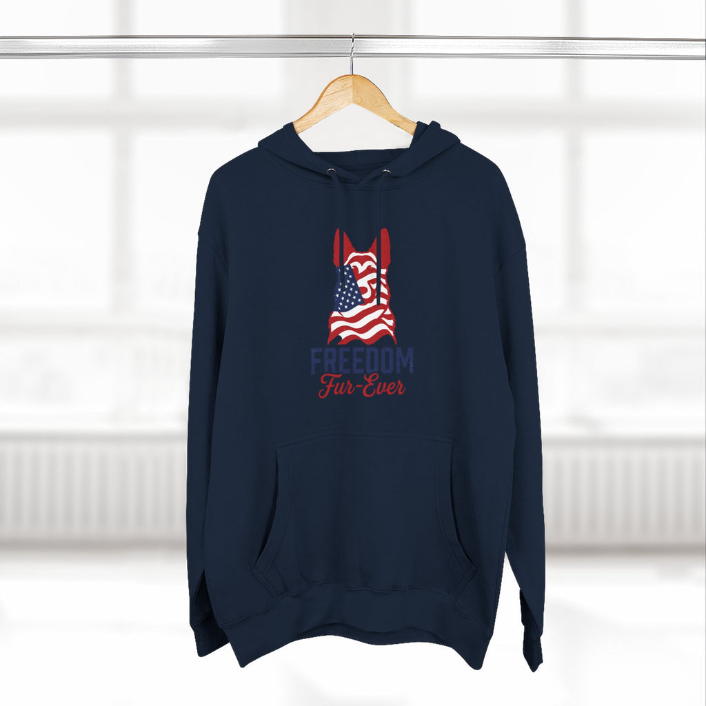 Freedom Fur-ever Hoodie — Patriotic Dog Paw Print Fleece Hoodie