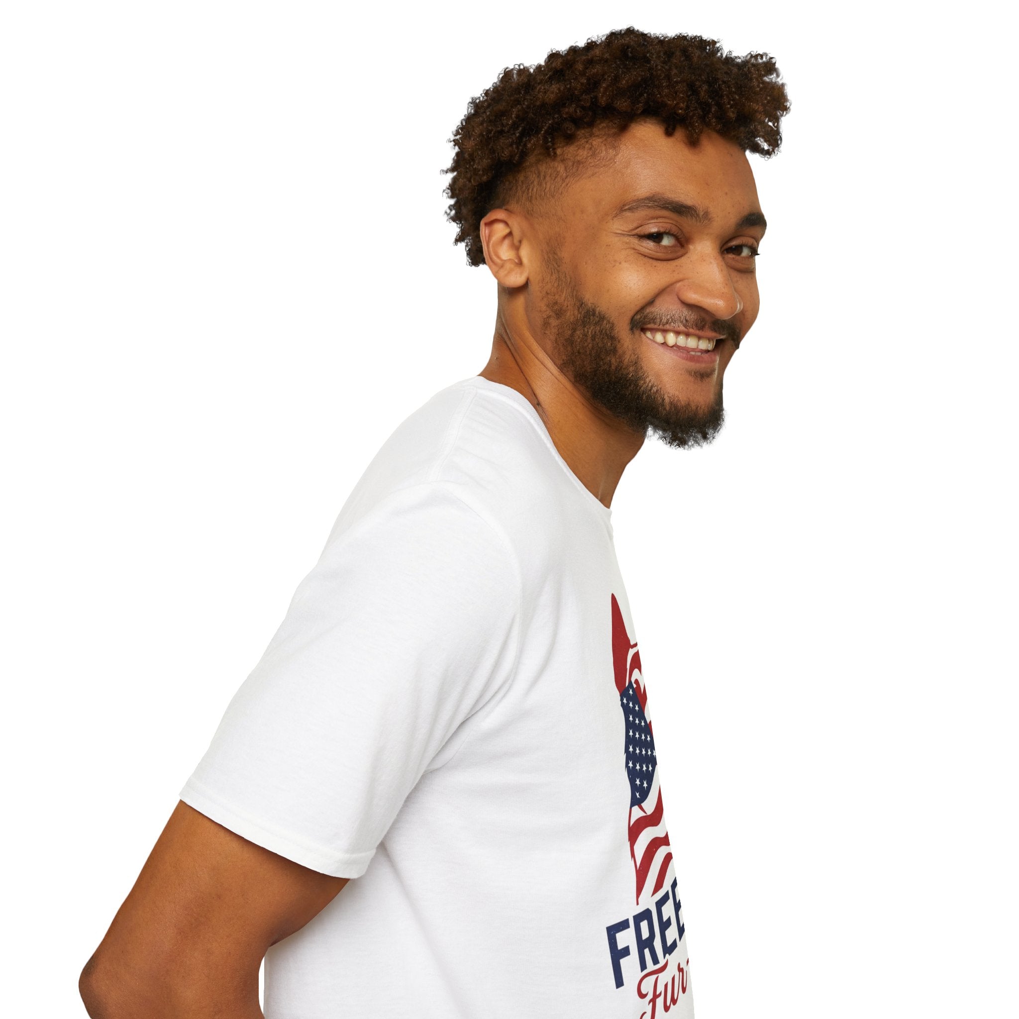 Freedom Fur-Ever Graphic T-Shirt — American Flag Dog Silhouette
