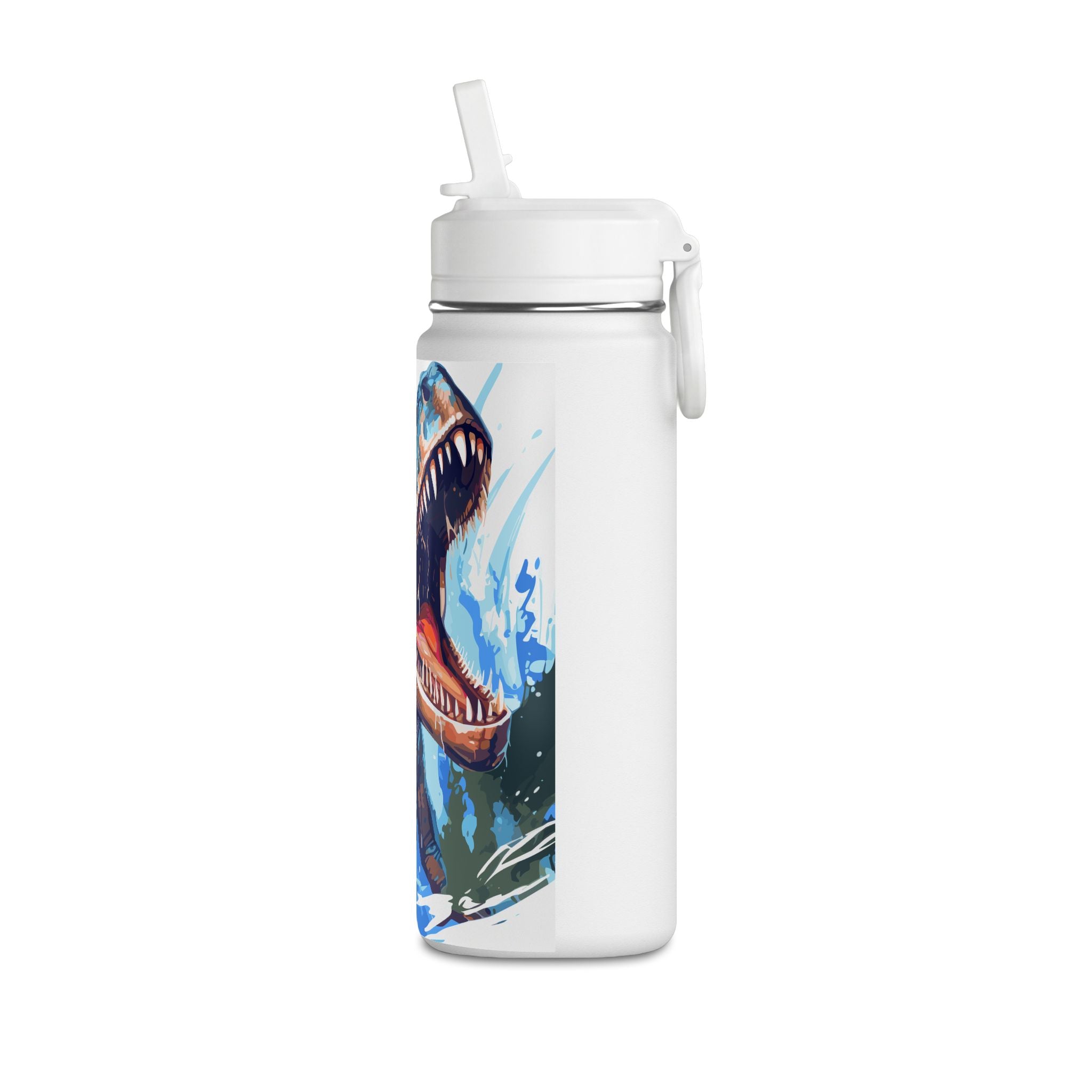 T-Rex Water Bottle — 20oz Dinosaur Sports Bottle with Straw