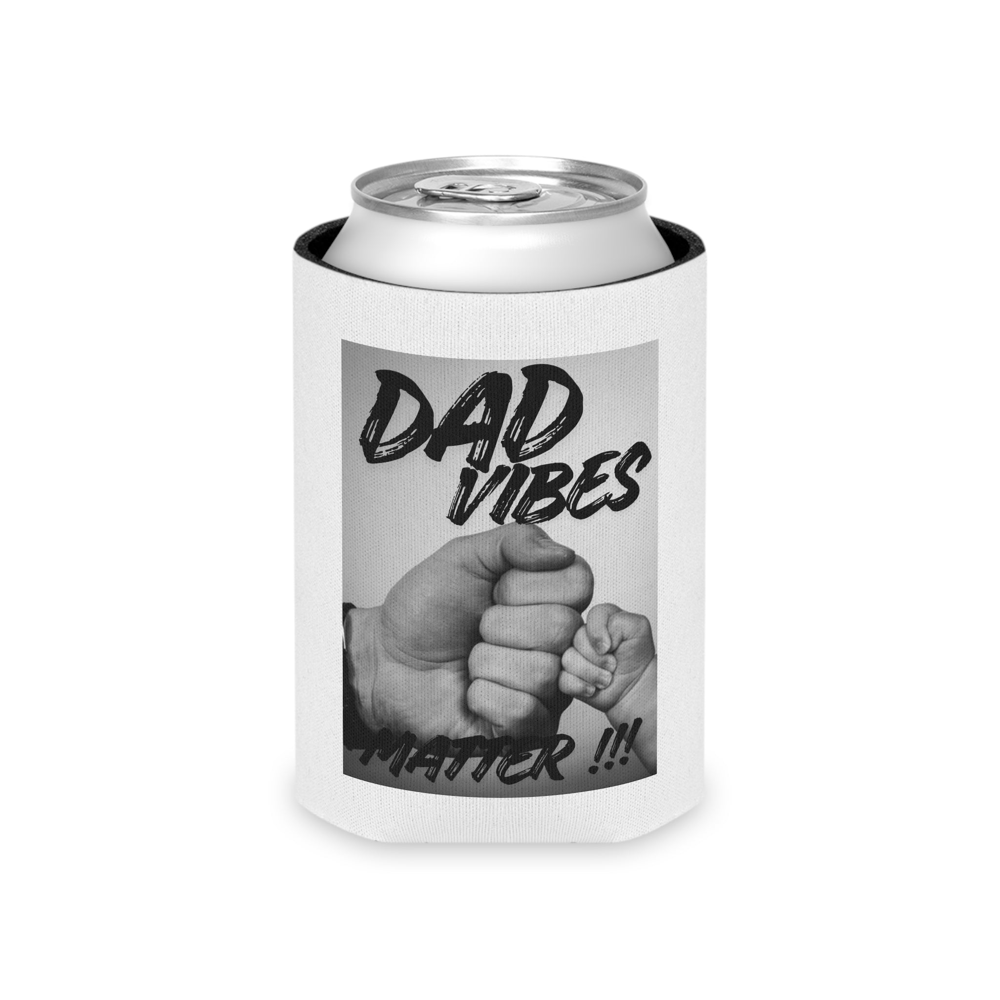 Dad Vibes Can Cooler - Father and Baby Fist Bump Drink Koozie