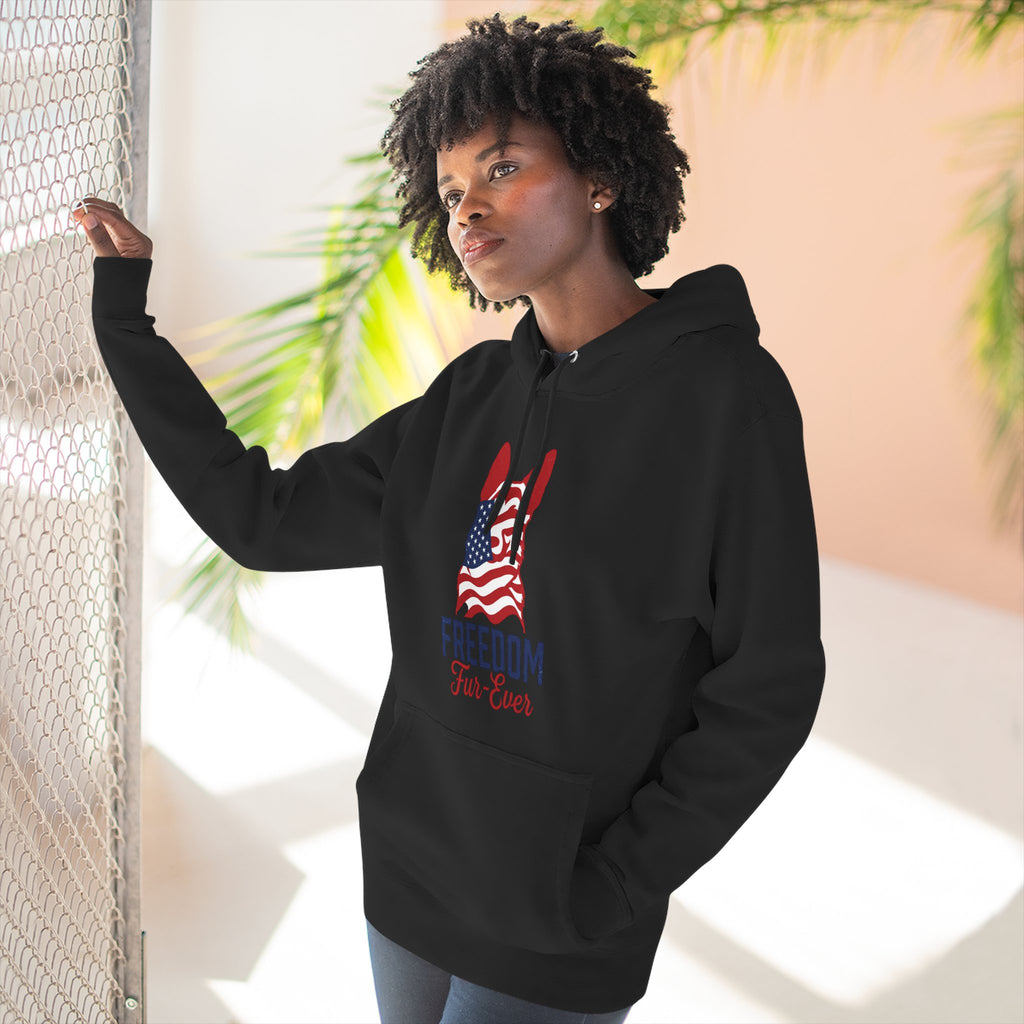 Freedom Fur-ever Hoodie — Patriotic Dog Paw Print Fleece Hoodie