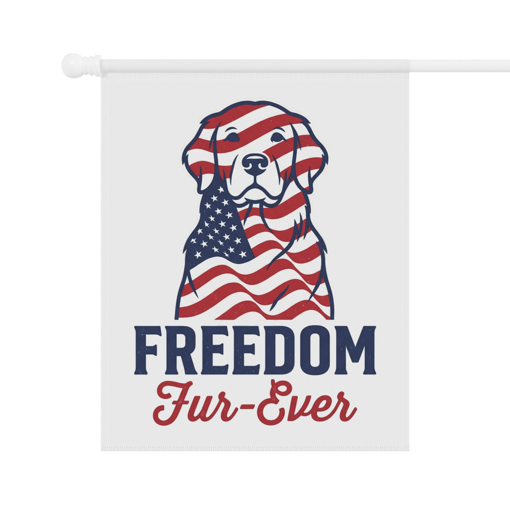 Patriotic Dog Garden Flag - "Freedom Fur-Ever" Garden Banner