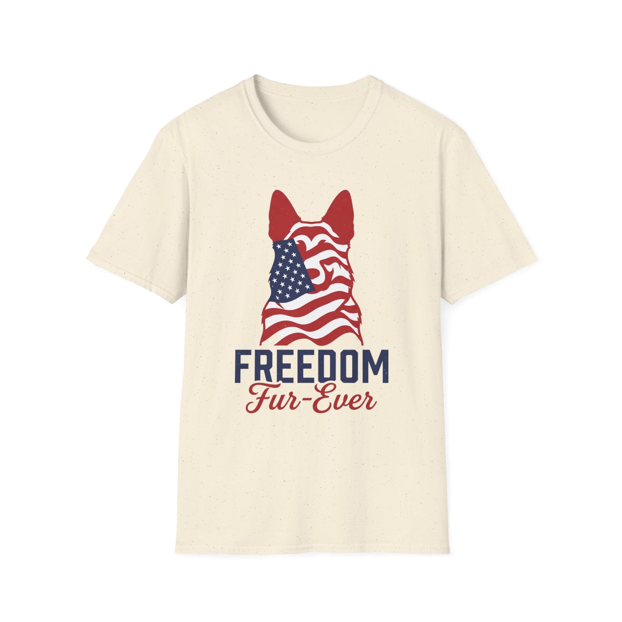 Freedom Fur-Ever Graphic T-Shirt — American Flag Dog Silhouette