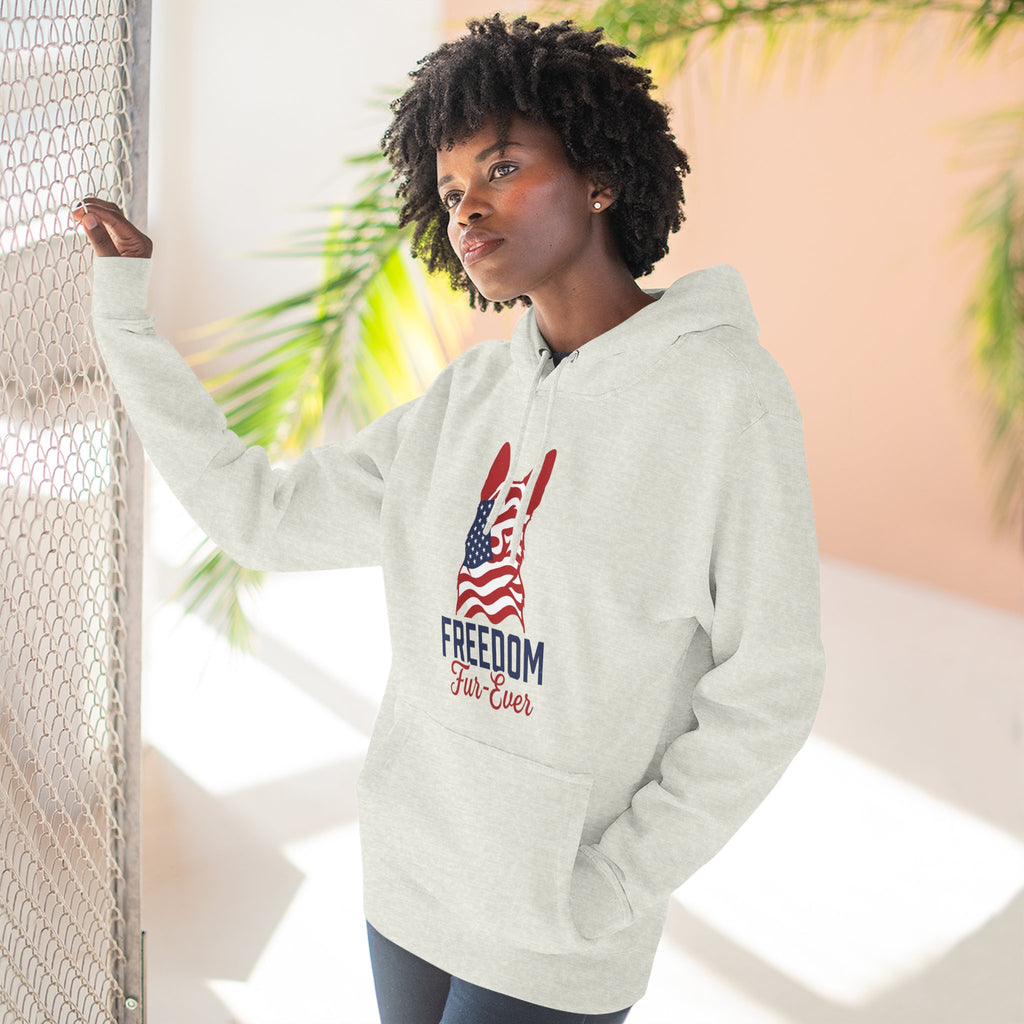 Freedom Fur-ever Hoodie — Patriotic Dog Paw Print Fleece Hoodie