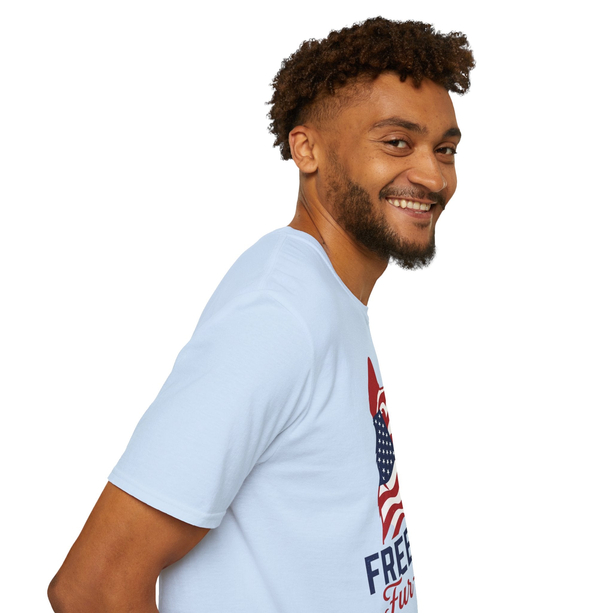 Freedom Fur-Ever Graphic T-Shirt — American Flag Dog Silhouette