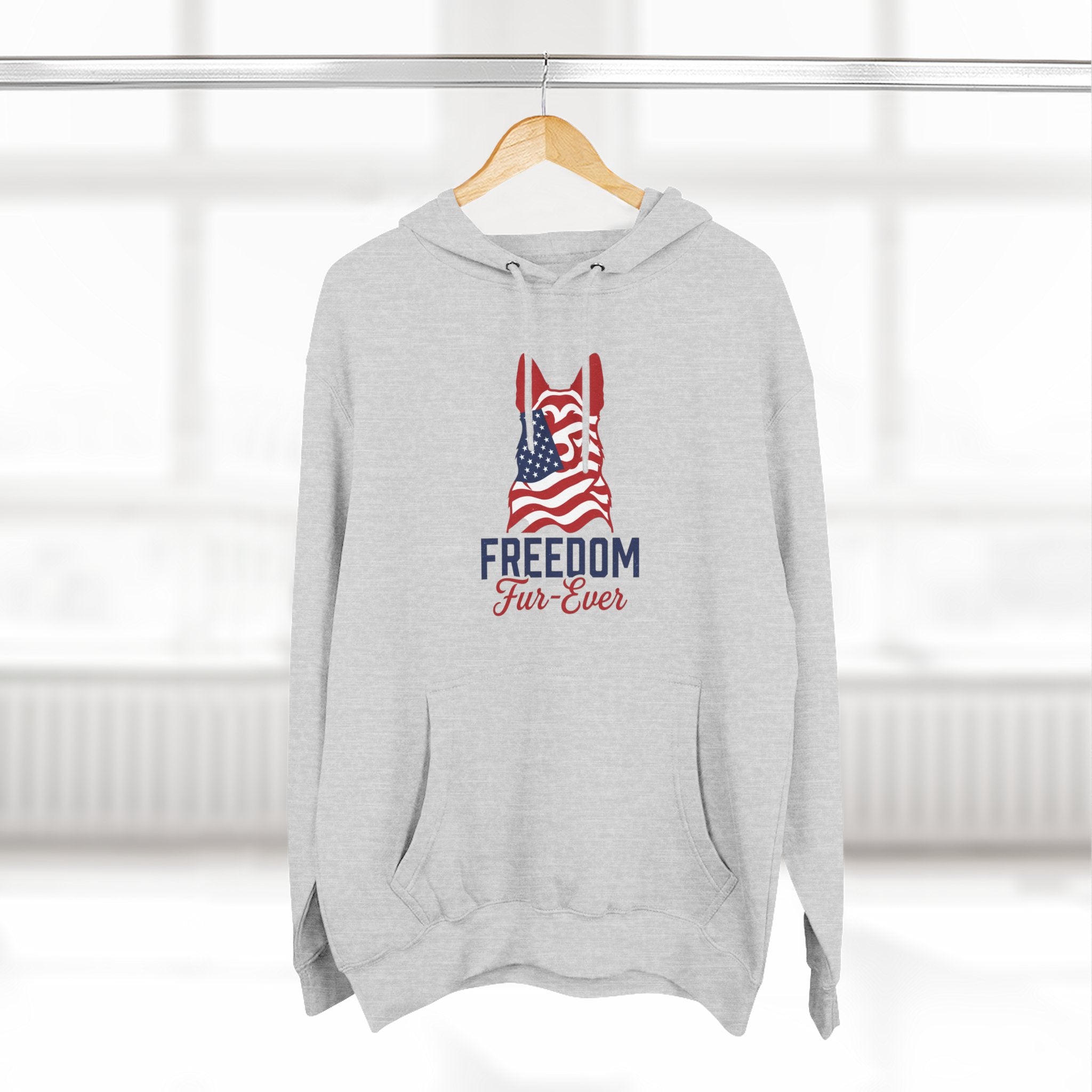 Freedom Fur-ever Hoodie — Patriotic Dog Paw Print Fleece Hoodie