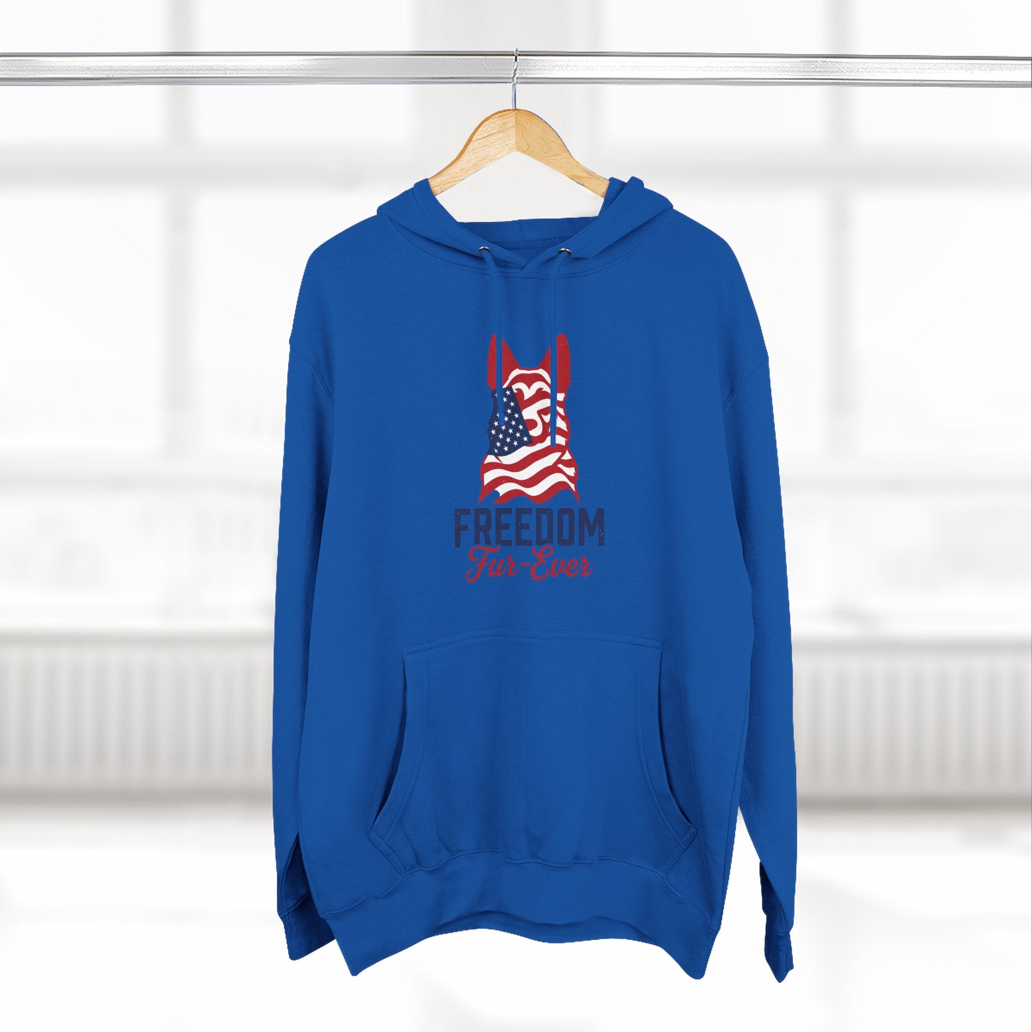 Freedom Fur-ever Hoodie — Patriotic Dog Paw Print Fleece Hoodie