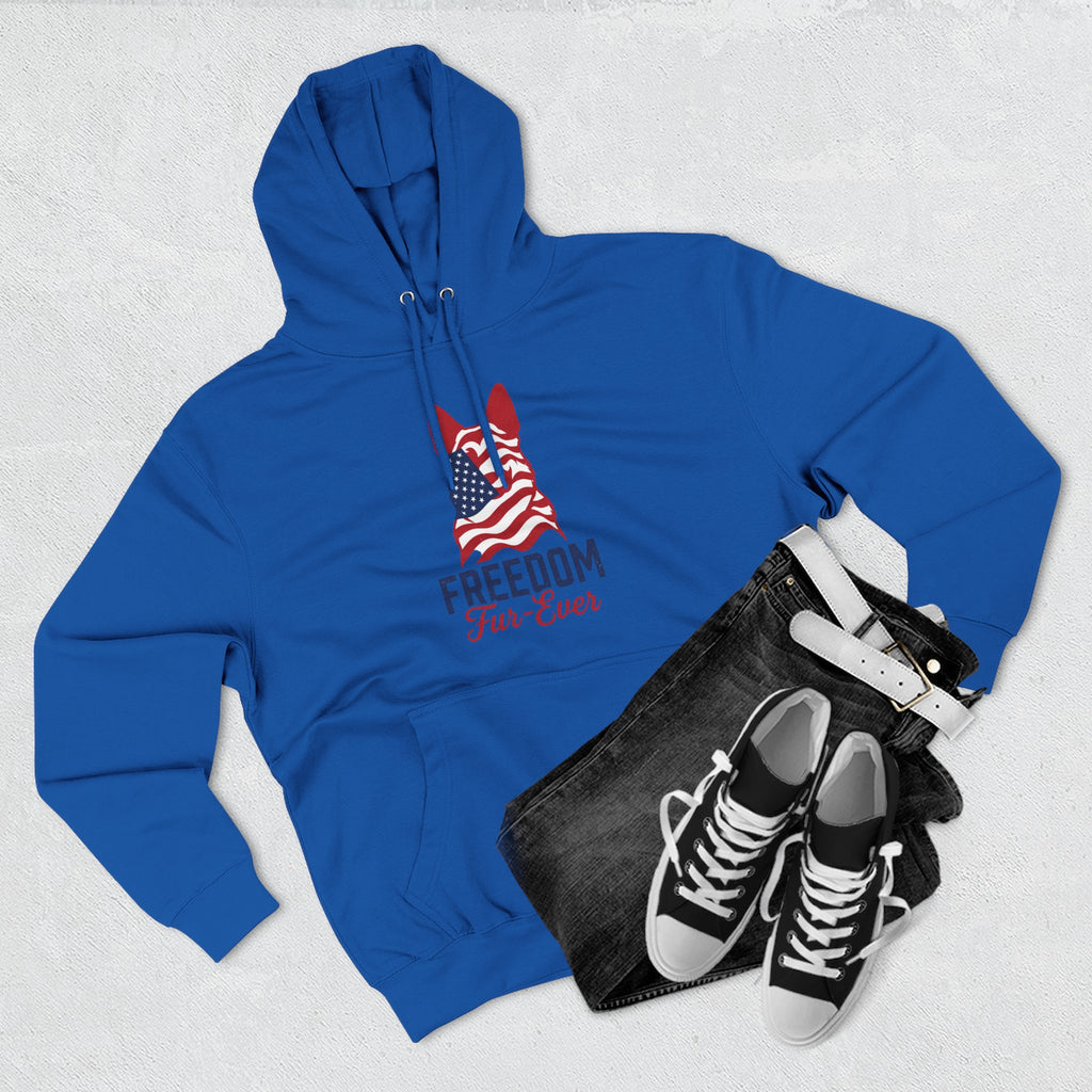 Freedom Fur-ever Hoodie — Patriotic Dog Paw Print Fleece Hoodie