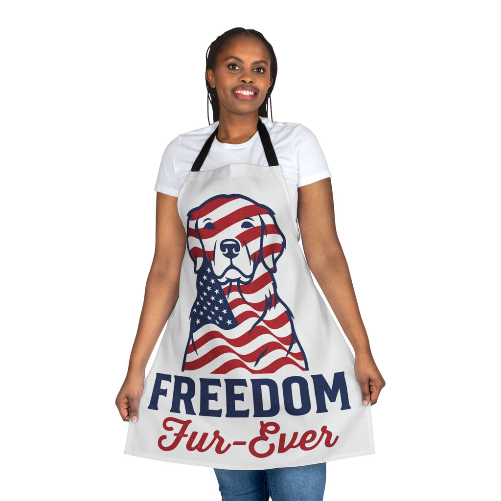 Patriotic Dog Apron — "Freedom Fur-Ever" 4th of July BBQ Cooking Apron