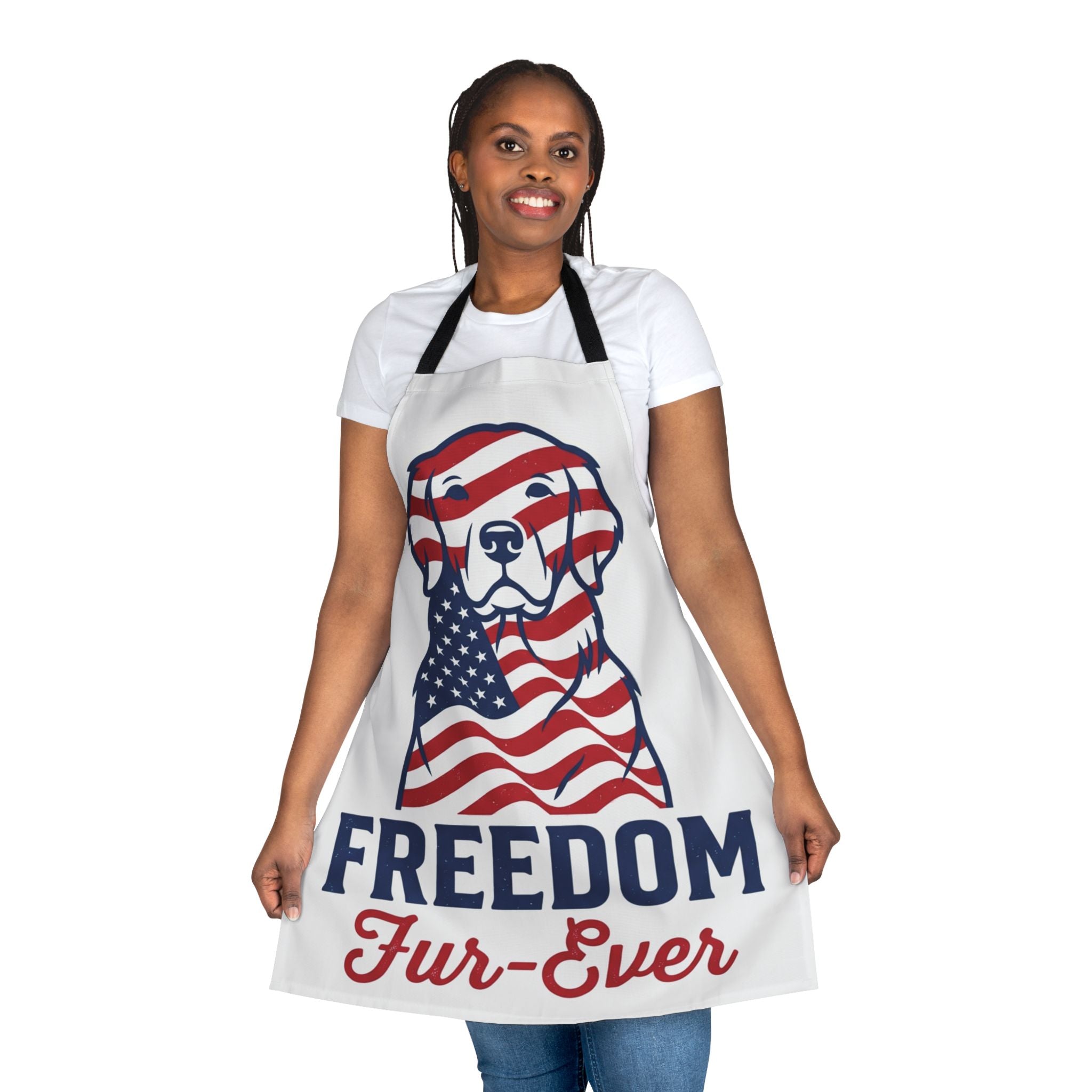 Patriotic Dog Apron — "Freedom Fur-Ever" 4th of July BBQ Cooking Apron