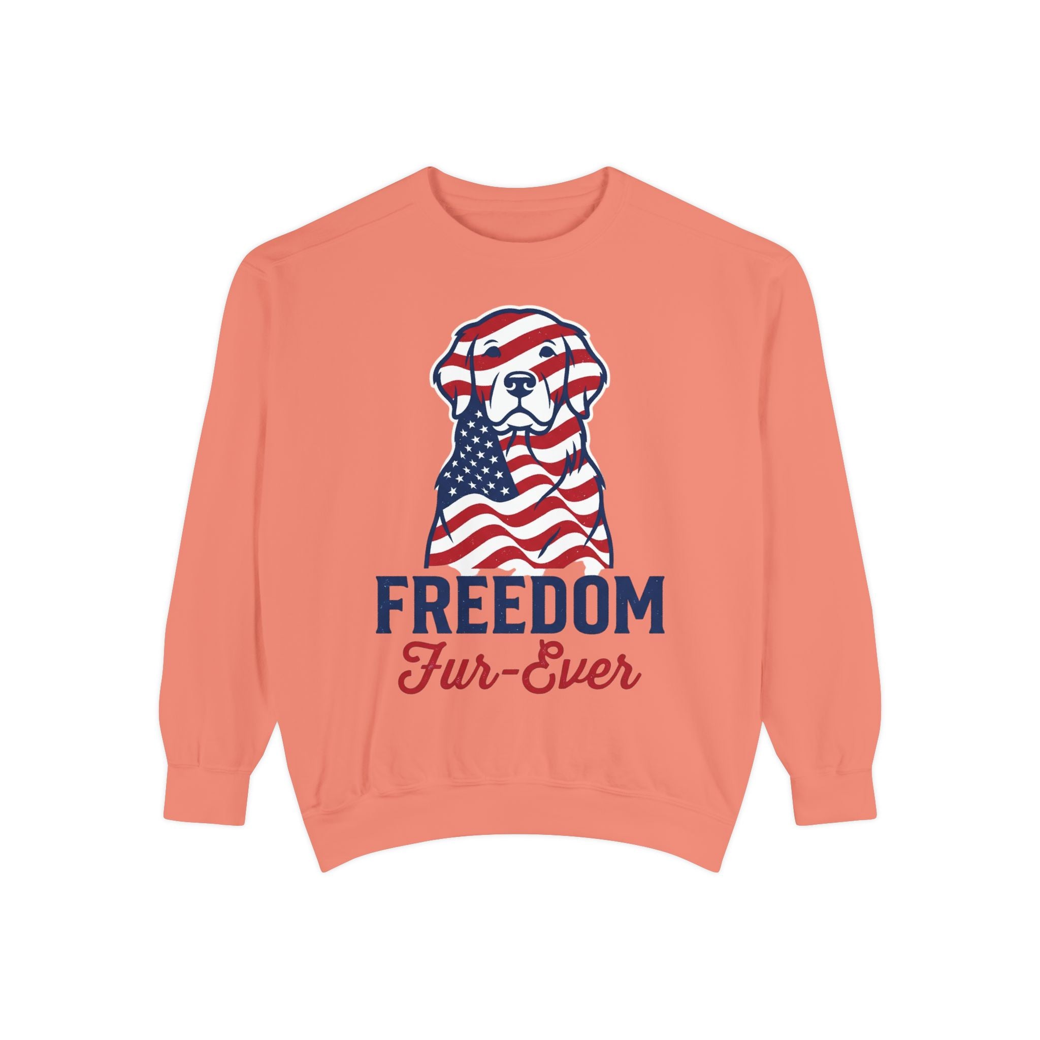 Freedom Fur-Ever Sweatshirt — Patriotic American Flag Dog Crewneck