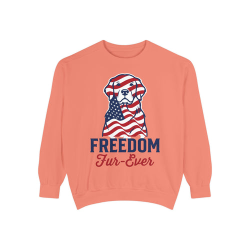 Freedom Fur-Ever Sweatshirt — Patriotic American Flag Dog Crewneck