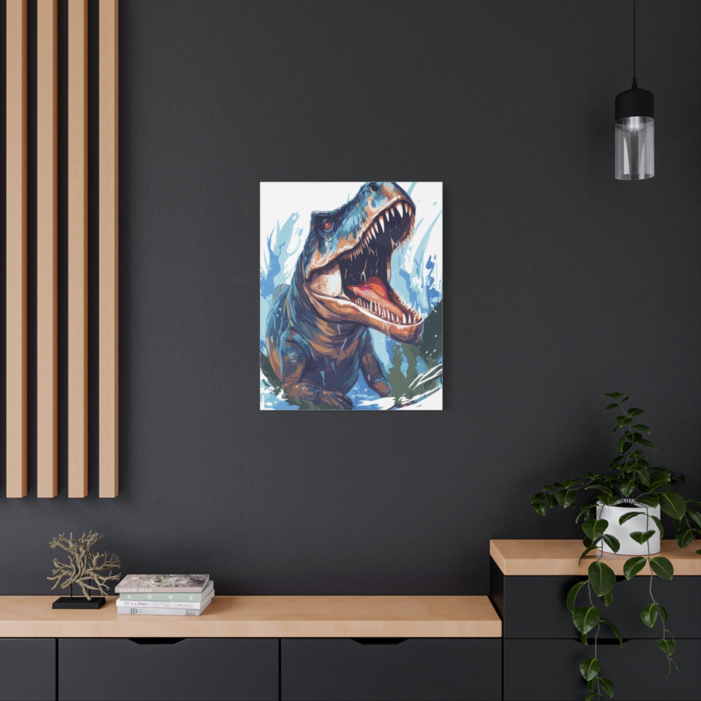 T-Rex Roar Matte Canvas Print