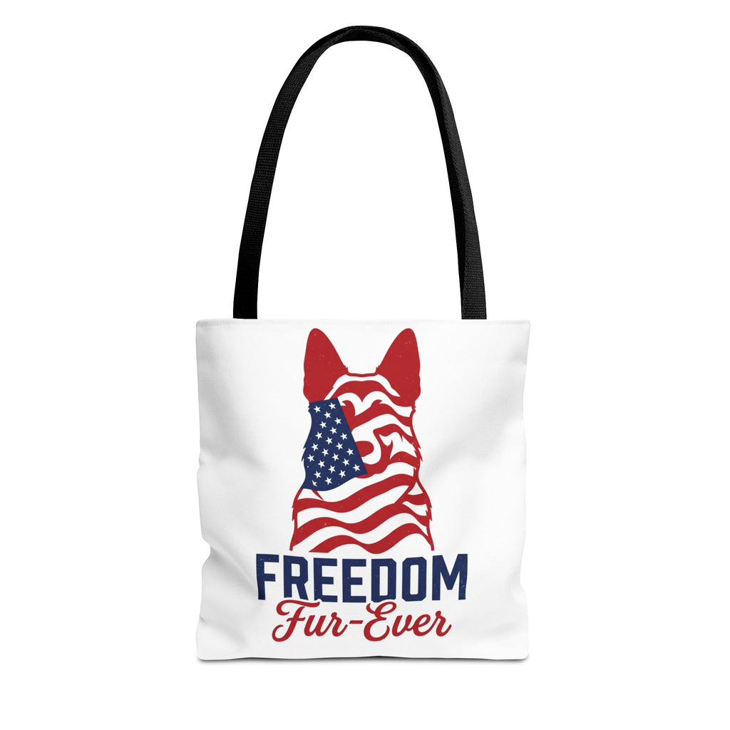 Patriotic Dog Tote — "Freedom Fur-Ever" USA Flag Canvas Bag