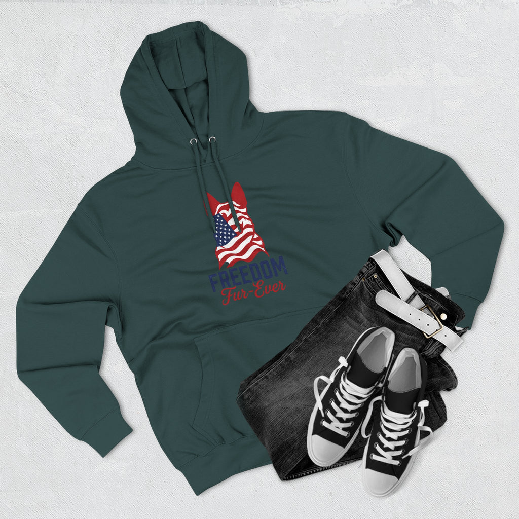 Freedom Fur-ever Hoodie — Patriotic Dog Paw Print Fleece Hoodie