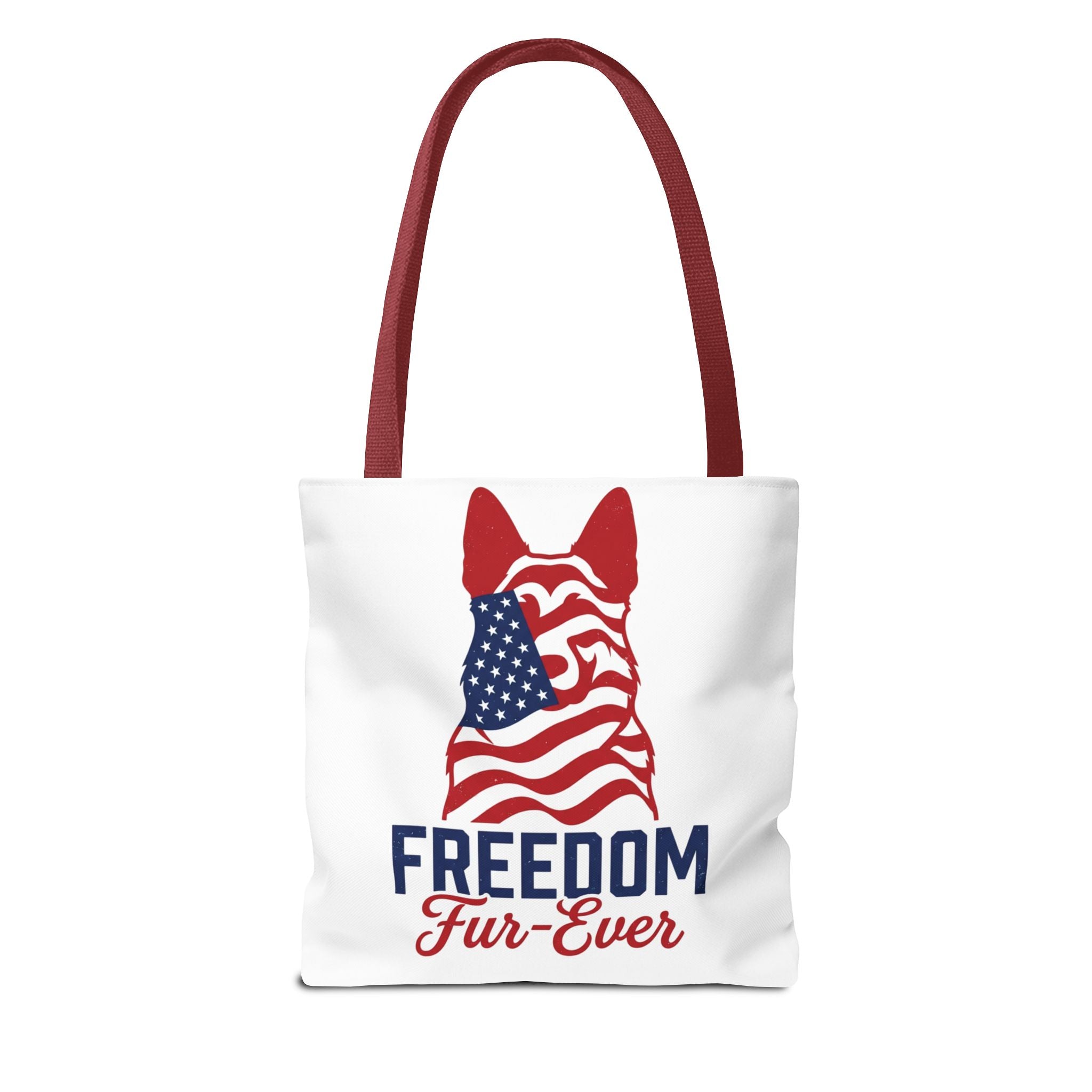 Patriotic Dog Tote — "Freedom Fur-Ever" USA Flag Canvas Bag