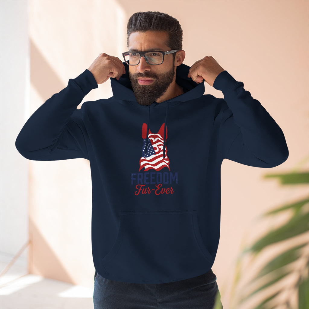 Freedom Fur-ever Hoodie — Patriotic Dog Paw Print Fleece Hoodie