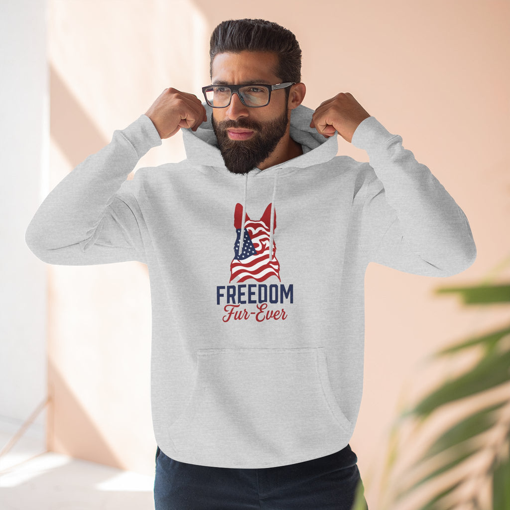 Freedom Fur-ever Hoodie — Patriotic Dog Paw Print Fleece Hoodie