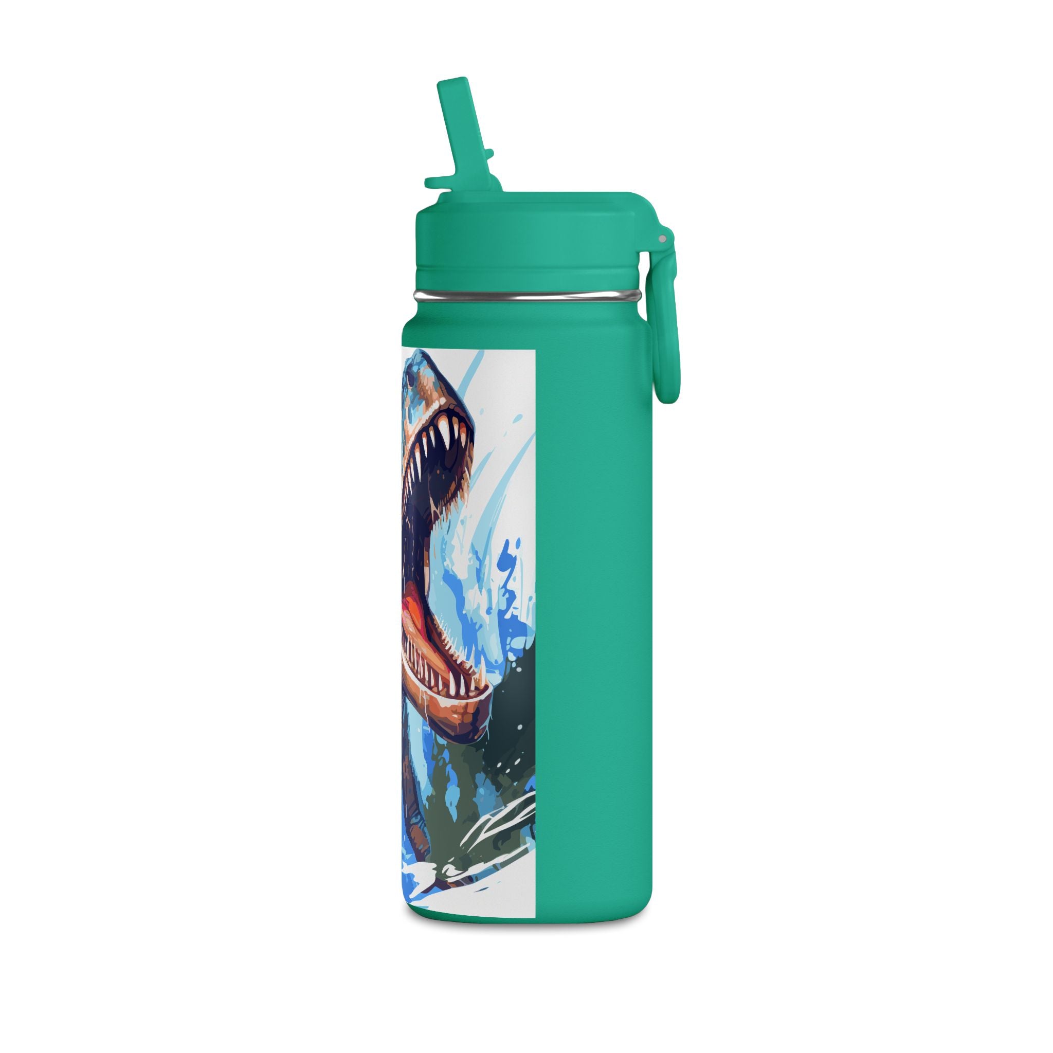 T-Rex Water Bottle — 20oz Dinosaur Sports Bottle with Straw
