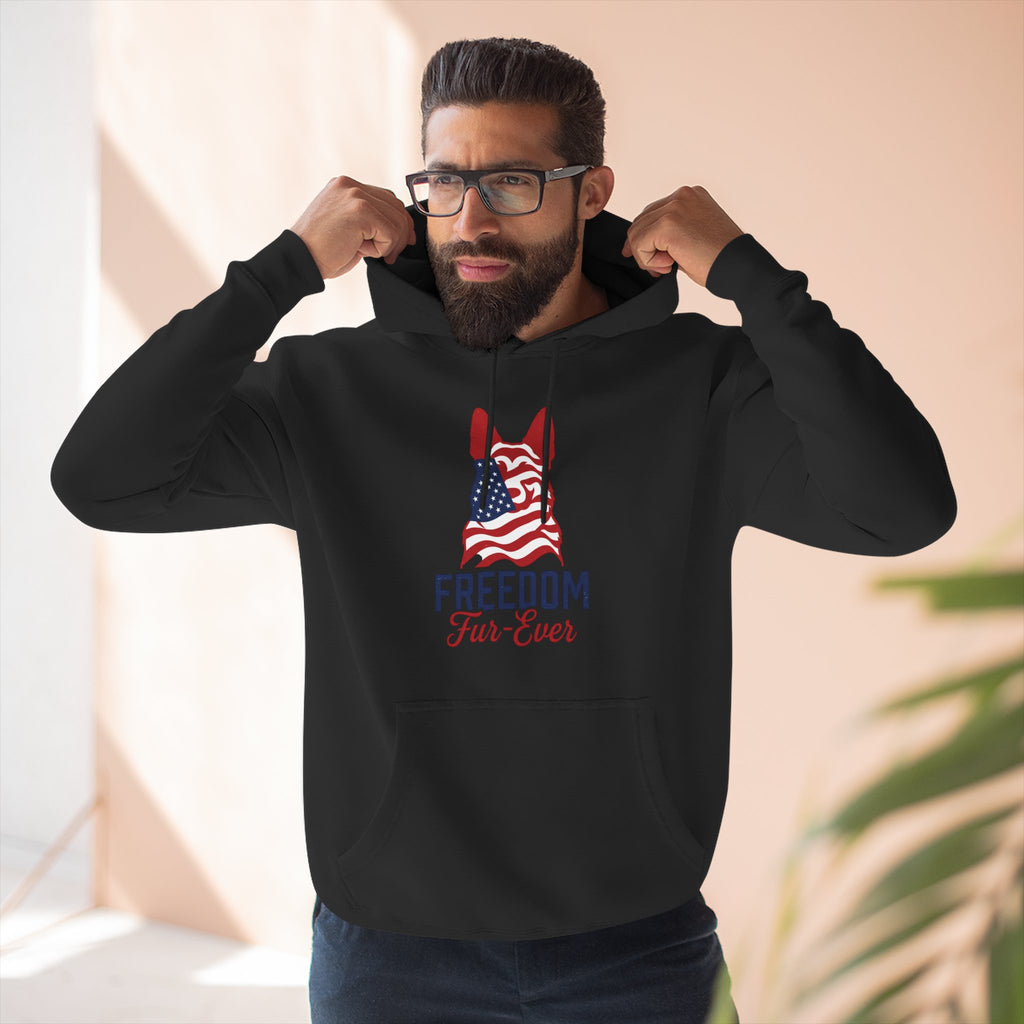 Freedom Fur-ever Hoodie — Patriotic Dog Paw Print Fleece Hoodie